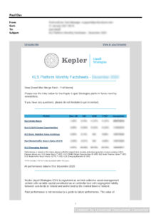 Nonthly factsheet examples for finance and hedge funds